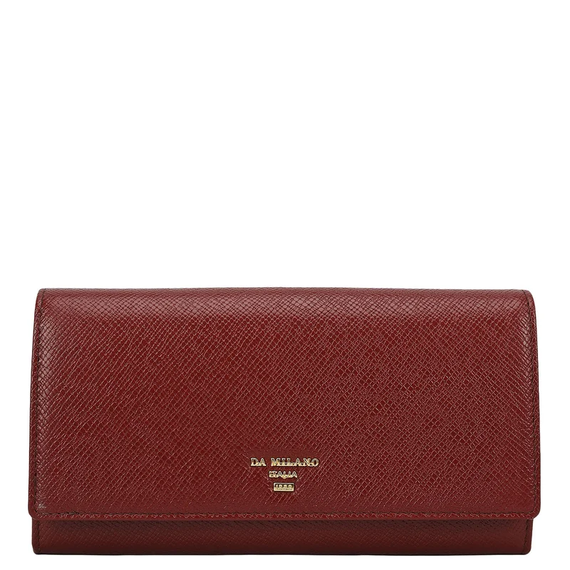 Da Milano Franzy Leather Ladies Wallet - Cherry